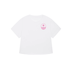 Crop Top Blanc - Logo Rose